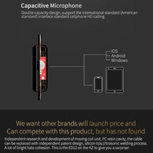 Load image into Gallery viewer, KZ ED12 3.5mm Jack Hanging Ear Sports Design In-Ear Style Wire Control Earphone, Cable Length: 1.2m