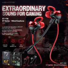 Load image into Gallery viewer, WK ET-Y30 ET Series 3.5mm Elbow In-ear Wired Wire-control Gaming Earphone with Microphone
