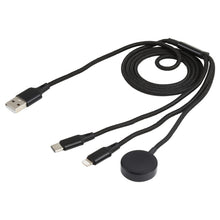 Load image into Gallery viewer, For iPhone / Apple Watch 3 In 1 8 Pin + Type-C / USB-C + Magnetic Charging Base Multi-function Charging Cable, Length: 1m, 3 In 1