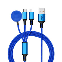 Load image into Gallery viewer, For iPhone / Apple Watch 3 In 1 8 Pin + Type-C / USB-C + Magnetic Charging Base Multi-function Charging Cable, Length: 1m, 3 In 1