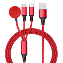 Load image into Gallery viewer, For iPhone / Apple Watch 3 In 1 8 Pin + Type-C / USB-C + Magnetic Charging Base Multi-function Charging Cable, Length: 1m, 3 In 1