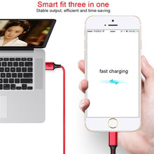 Load image into Gallery viewer, For iPhone / Apple Watch 3 In 1 8 Pin + Type-C / USB-C + Magnetic Charging Base Multi-function Charging Cable, Length: 1m, 3 In 1