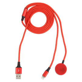 For iPhone / Apple Watch 2 In 1 8 Pin + Magnetic Charging Base Multi-function Charging Cable, Length: 1m, 2 In 1