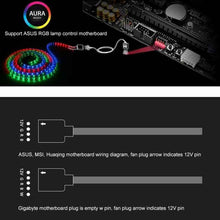 Load image into Gallery viewer, 3 Pin 5V 1 to 4 Motherboard AURA RGB PC Cooling Extension Cable for Asus