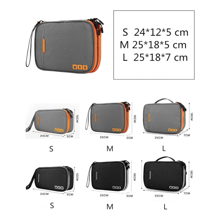 Multi-functional Headphone Charger Data Cable Storage Bag Portable Power Pack, Size: L, 25 x 18 x 7cm, 25 x 18 x 7cm (Black), 25 x 18 x 7cm (Grey)