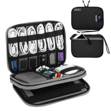 Load image into Gallery viewer, Multi-functional Headphone Charger Data Cable Storage Bag Portable Power Pack, Size:M, 25 x 18 x 5cm, 25 x 18 x 5cm (Black), 25 x 18 x 5cm (Grey)