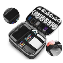 Load image into Gallery viewer, Multi-functional Headphone Charger Data Cable Storage Bag Portable Power Pack, Size:M, 25 x 18 x 5cm, 25 x 18 x 5cm (Black), 25 x 18 x 5cm (Grey)