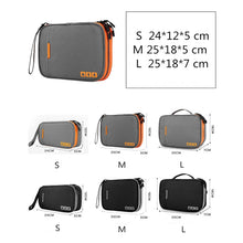 Load image into Gallery viewer, Multi-functional Headphone Charger Data Cable Storage Bag Portable Power Pack, Size:M, 25 x 18 x 5cm, 25 x 18 x 5cm (Black), 25 x 18 x 5cm (Grey)
