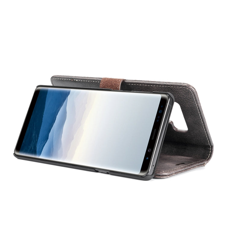 DG.MING Crazy Horse Texture Flip Detachable Magnetic Leather Case for Galaxy Note 9, with Holder & Card Slots & Wallet