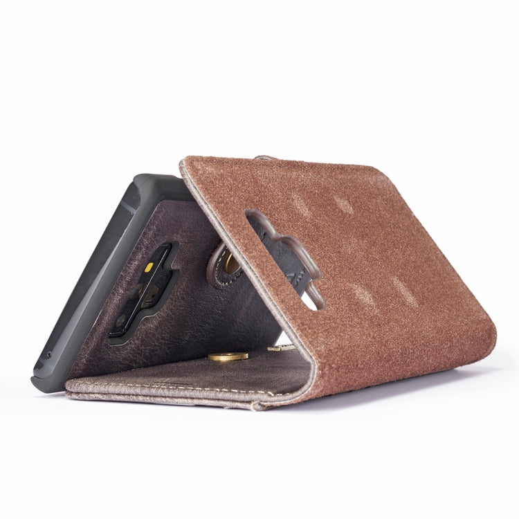 DG.MING Crazy Horse Texture Flip Detachable Magnetic Leather Case for Galaxy Note 9, with Holder & Card Slots & Wallet