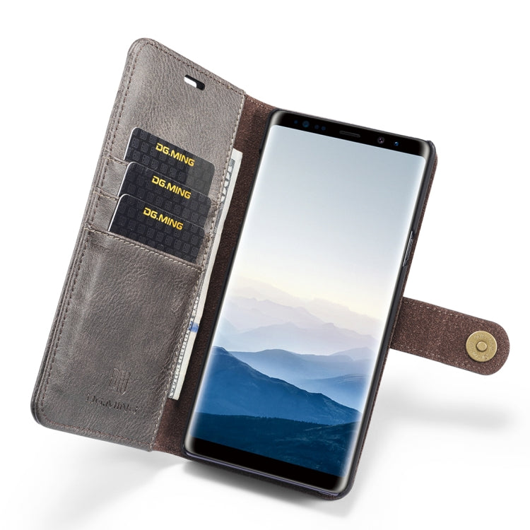 DG.MING Crazy Horse Texture Flip Detachable Magnetic Leather Case for Galaxy Note 9, with Holder & Card Slots & Wallet
