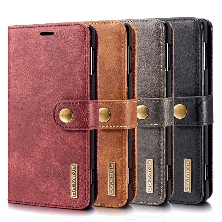 DG.MING Crazy Horse Texture Flip Detachable Magnetic Leather Case for Galaxy Note 9, with Holder & Card Slots & Wallet