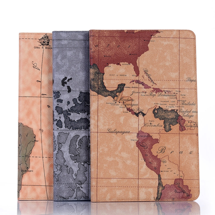 Map Texture Horizontal Flip Leather Case for Galaxy Tab A 10.1 (2019) T510 / T515,  with Holder & Card Slots & Wallet, Random Texture Delivery