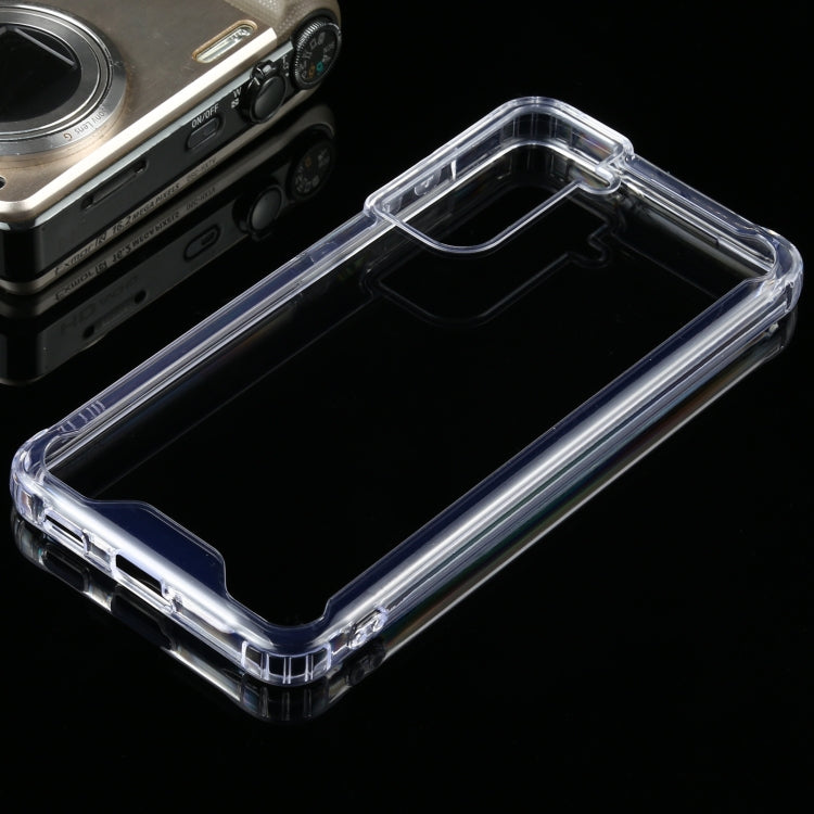 For Samsung Galaxy S21 FE Four-corner Shockproof Transparent TPU + PC Protective Case