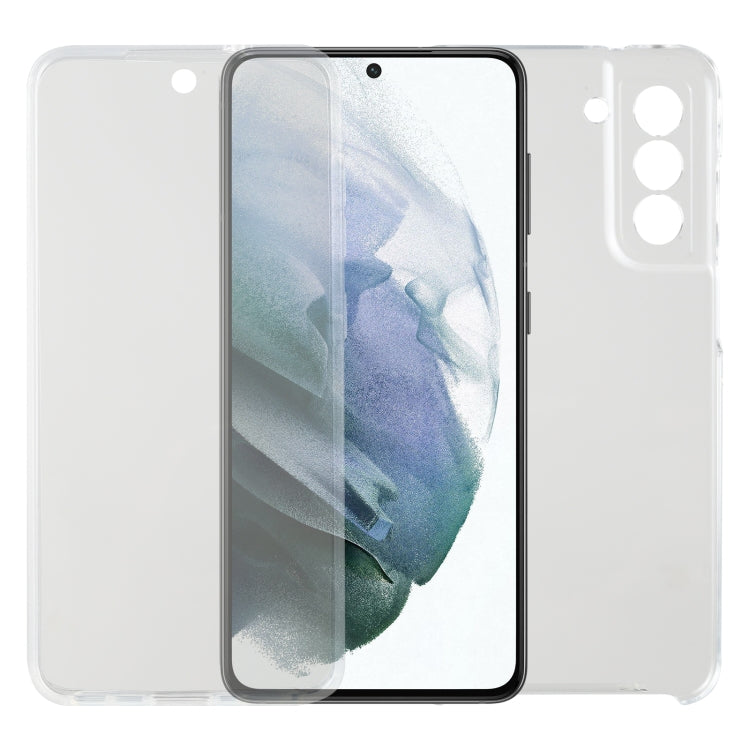For Samsung Galaxy S21 FE PC+TPU Ultra-thin Double-sided Full Coverage Transparent Soft Case