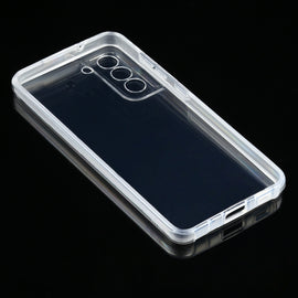 For Samsung Galaxy S21 FE PC+TPU Ultra-thin Double-sided Full Coverage Transparent Soft Case