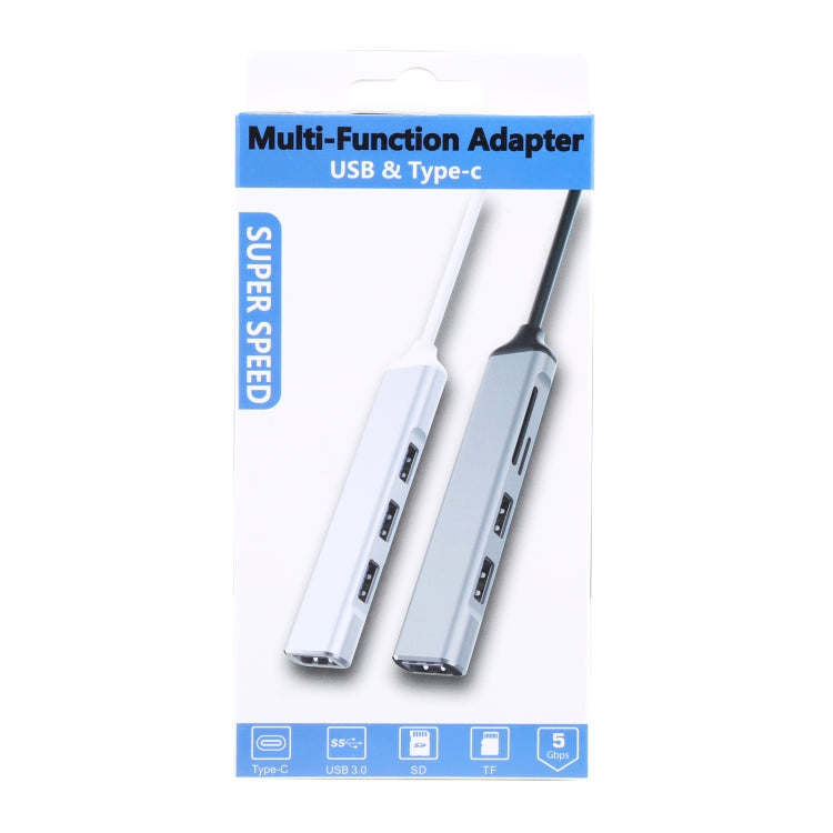 5 in 1 USB 3.0 to SD / TF Card Slot + 3 USB 3.0 Ports Multifunctional Docking Station HUB, USB 3.0