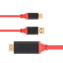 Load image into Gallery viewer, 2 in 1 USB-C / Type-C + USB Power Supply Interface to 4K x 2K Ultra HD HDMI Video Cable, Length: 2m, Red USB Power Supply Interface
