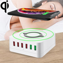 Load image into Gallery viewer, E6 7 In 1 Multi-function Wireless Charging Station USB Smart Socket Holder Stand