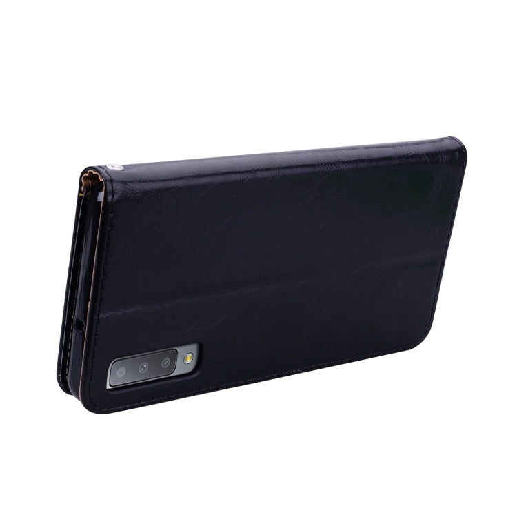 Business Style Oil Wax Texture Horizontal Flip Leather Case for Galaxy A7 (2018), with Holder & Card Slots & Wallet