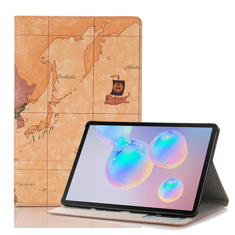For Galaxy Tab S6 T860 / T865 Map Texture Horizontal Flip Leather Case with Holder & Card Slots & Wallet, Random Texture Delivery