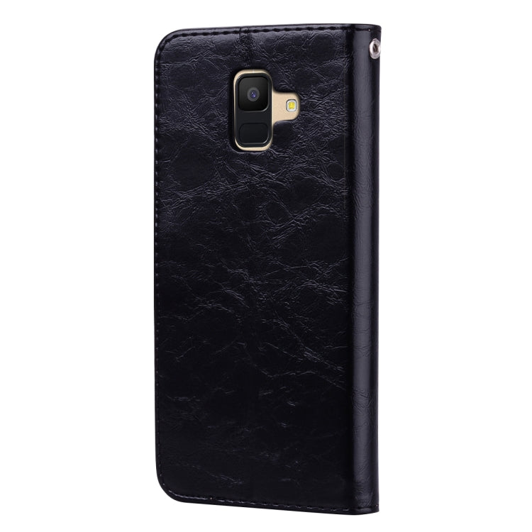 Business Style Oil Wax Texture Horizontal Flip Leather Case for Galaxy A6 (2018), with Holder & Card Slots & Wallet, For Galaxy A6 (2018)