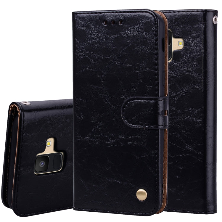 Business Style Oil Wax Texture Horizontal Flip Leather Case for Galaxy A6 (2018), with Holder & Card Slots & Wallet, For Galaxy A6 (2018)