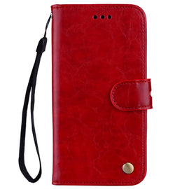 Business Style Oil Wax Texture Horizontal Flip Leather Case for Galaxy A6 (2018), with Holder & Card Slots & Wallet