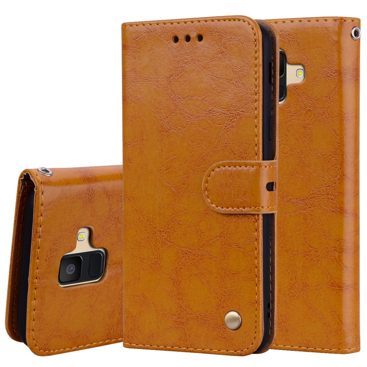 Business Style Oil Wax Texture Horizontal Flip Leather Case for Galaxy A6 (2018), with Holder & Card Slots & Wallet, For Galaxy A6 (2018)