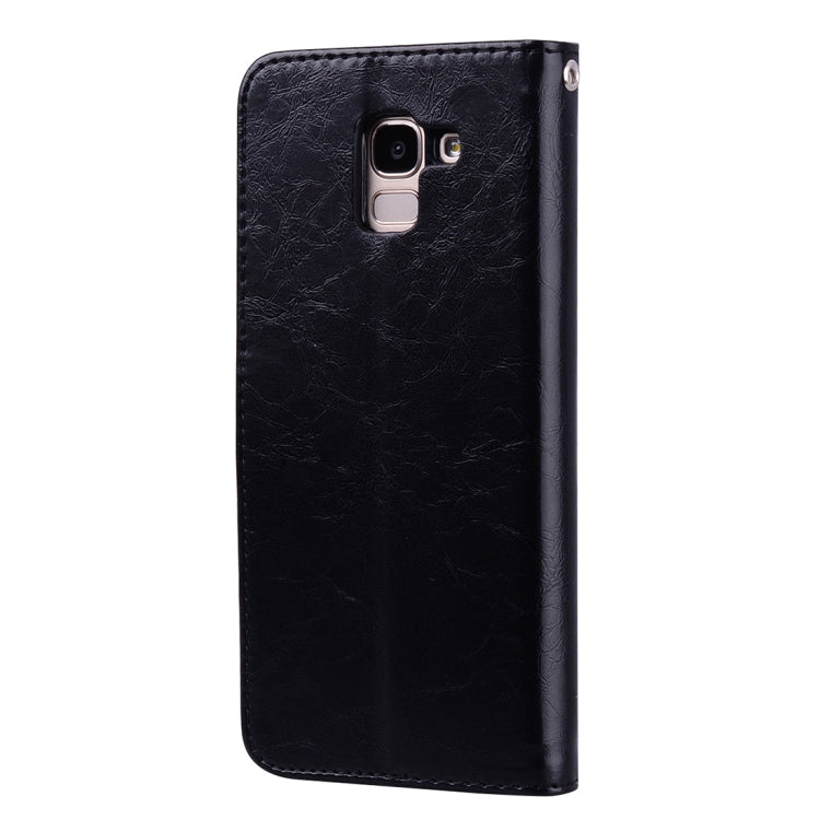 Business Style Oil Wax Texture Horizontal Flip Leather Case for Galaxy J6 (EU Version) (2018), with Holder & Card Slots & Wallet, For Galaxy J6 (EU Version) (2018)