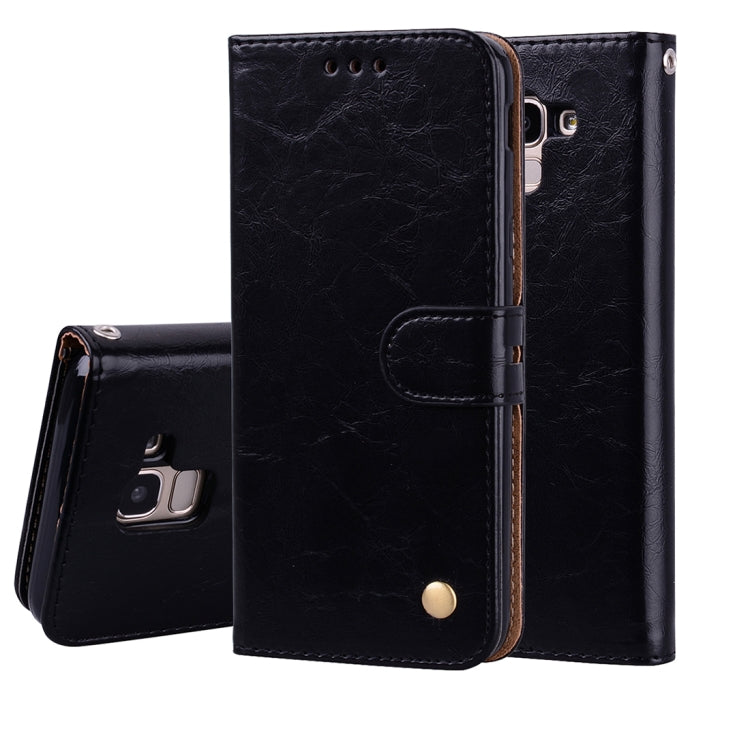 Business Style Oil Wax Texture Horizontal Flip Leather Case for Galaxy J6 (EU Version) (2018), with Holder & Card Slots & Wallet, For Galaxy J6 (EU Version) (2018)