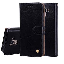 Business Style Oil Wax Texture Horizontal Flip Leather Case for Galaxy J6 (EU Version) (2018), with Holder & Card Slots & Wallet, For Galaxy J6 (EU Version) (2018)