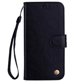 Business Style Oil Wax Texture Horizontal Flip Leather Case for Galaxy J4 (EU Version) (2018), with Holder & Card Slots & Wallet
