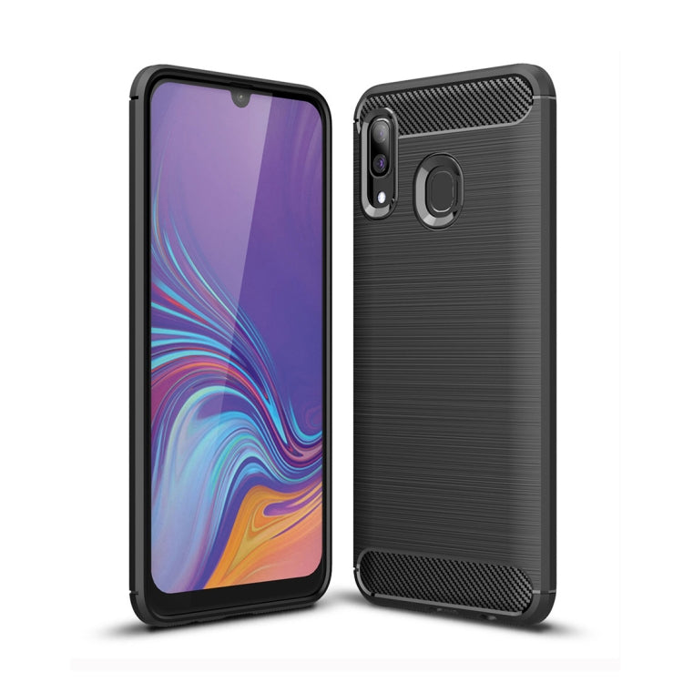 Brushed Texture Carbon Fiber TPU Case for Galaxy A40