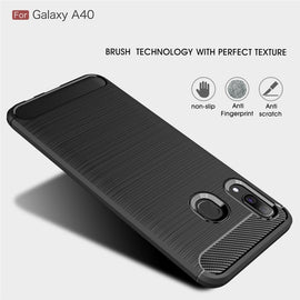 Brushed Texture Carbon Fiber TPU Case for Galaxy A40