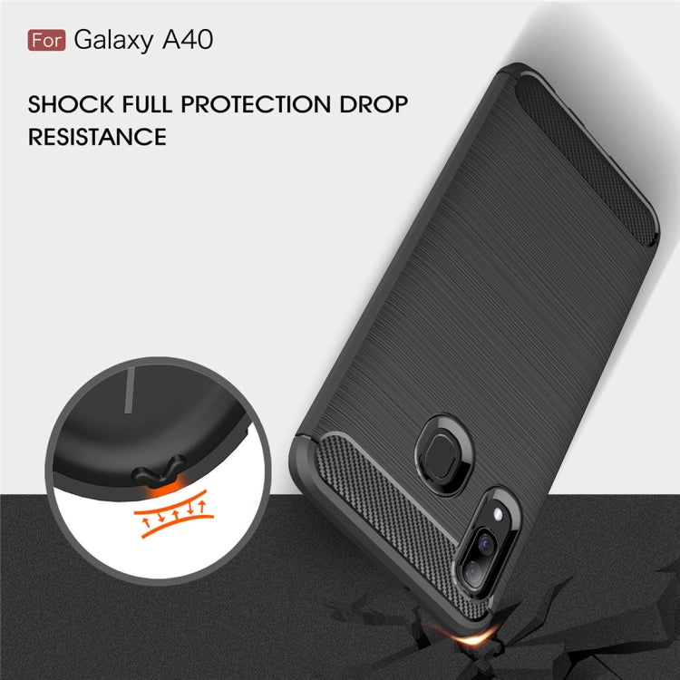 Brushed Texture Carbon Fiber TPU Case for Galaxy A40