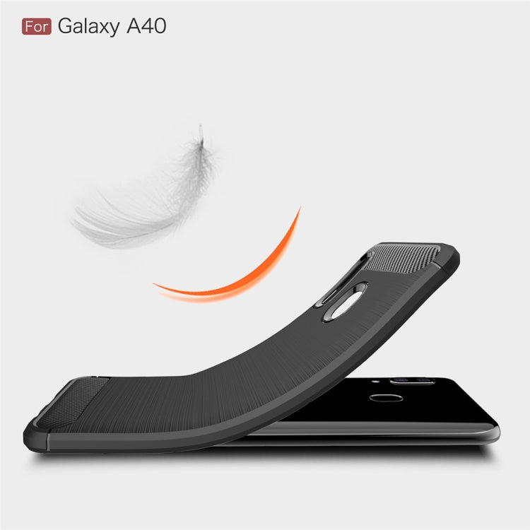 Brushed Texture Carbon Fiber TPU Case for Galaxy A40