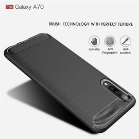 Brushed Texture Carbon Fiber TPU Case for Galaxy A70