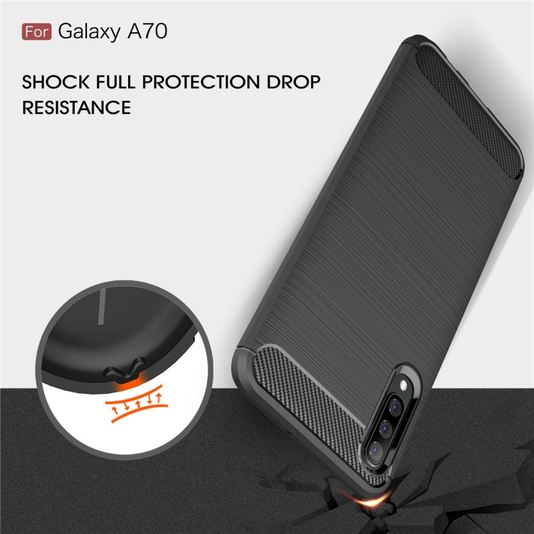 Brushed Texture Carbon Fiber TPU Case for Galaxy A70
