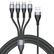 Load image into Gallery viewer, 4 in 1 66W 6A USB to 8 Pin + Micro USB + Dual USB-C / Type-C Fast Charging Data Cable, Cable Length: 1.2m, 1.2m, 1.2m 66W