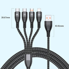 Load image into Gallery viewer, 4 in 1 66W 6A USB to 8 Pin + Micro USB + Dual USB-C / Type-C Fast Charging Data Cable, Cable Length: 1.2m, 1.2m, 1.2m 66W