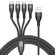 Load image into Gallery viewer, 4 in 1 66W 6A USB to 8 Pin + Micro USB + Dual USB-C / Type-C Fast Charging Data Cable, Cable Length: 2m, 2m, 2m 66W