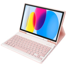Load image into Gallery viewer, For iPad 11 2025 / 10th Gen 10.9 2022 A10B Lambskin Texture Ultra-thin Bluetooth Keyboard Leather Tablet Case with Pen Slot, A10B