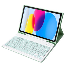 Load image into Gallery viewer, For iPad 11 2025 / 10th Gen 10.9 2022 A10B Lambskin Texture Ultra-thin Bluetooth Keyboard Leather Tablet Case with Pen Slot, A10B