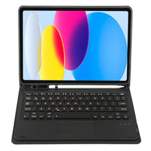 Load image into Gallery viewer, For iPad 11 2025 / 10th Gen 10.9 2022 A10B-A Lambskin Texture Bluetooth Touch Keyboard Leather Tablet Case with Pen Slot, A10B-A