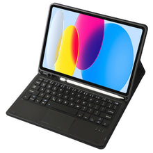 Load image into Gallery viewer, For iPad 11 2025 / 10th Gen 10.9 2022 A10B-A Lambskin Texture Bluetooth Touch Keyboard Leather Tablet Case with Pen Slot, A10B-A
