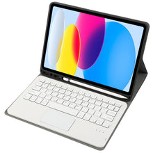 Load image into Gallery viewer, For iPad 11 2025 / 10th Gen 10.9 2022 A10B-A Lambskin Texture Bluetooth Touch Keyboard Leather Tablet Case with Pen Slot, A10B-A