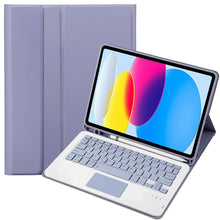 Load image into Gallery viewer, For iPad 11 2025 / 10th Gen 10.9 2022 A10B-A Lambskin Texture Bluetooth Touch Keyboard Leather Tablet Case with Pen Slot, A10B-A