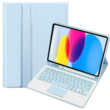 Load image into Gallery viewer, For iPad 11 2025 / 10th Gen 10.9 2022 A10B-A Lambskin Texture Bluetooth Touch Keyboard Leather Tablet Case with Pen Slot, A10B-A