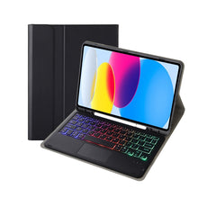 Load image into Gallery viewer, For iPad 11 2025 / 10th Gen 10.9 2022 A10B-AS Lambskin Texture Backlight Bluetooth Touch Keyboard Leather Tablet Case with Pen Slot, A10B-AS